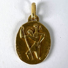 Load image into Gallery viewer, Augis Quentric French Saint Christopher 18K Yellow Gold Charm Pendant Medal