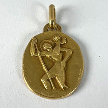 Load image into Gallery viewer, Augis Quentric French Saint Christopher 18K Yellow Gold Charm Pendant Medal
