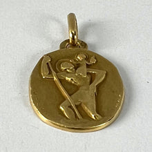 Load image into Gallery viewer, Augis Quentric French Saint Christopher 18K Yellow Gold Charm Pendant Medal