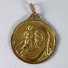 Load image into Gallery viewer, Vintage French Saint Christopher 18K Yellow Gold Charm Pendant Medal