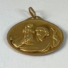 Load image into Gallery viewer, Vintage French Saint Christopher 18K Yellow Gold Charm Pendant Medal