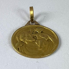 Load image into Gallery viewer, Vintage French Grun Saint Christopher 18K Yellow Gold Charm Pendant Medal
