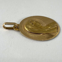 Load image into Gallery viewer, French Cardot Virgin Mary 18K Yellow Gold Religious Oval Medal Pendant Charm