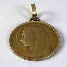 Load image into Gallery viewer, Antique French Dropsy Virgin Mary 18K Yellow Gold Medal Pendant Charm