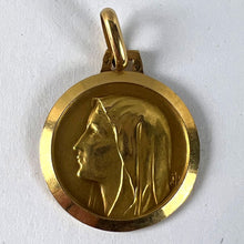 Load image into Gallery viewer, French Virgin Mary Notre Dame de Lourdes 18K Yellow Gold Religious Medal Pendant