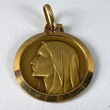 Load image into Gallery viewer, French Virgin Mary Notre Dame de Lourdes 18K Yellow Gold Religious Medal Pendant