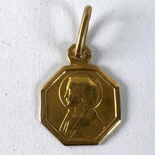 Load image into Gallery viewer, Small Vintage French Lourdes Virgin Mary 18K Yellow Gold Religious Charm Pendant