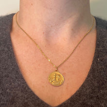 Load image into Gallery viewer, Vintage French Saint Christopher 18K Yellow Gold Charm Pendant Medal