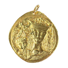 Load image into Gallery viewer, Large French Monnaie De Paris Virgin Mary of the Lilies Madonna 18K Yellow Gold Pendant
