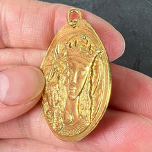 Load image into Gallery viewer, Large French Monnaie De Paris Virgin Mary of the Lilies Madonna 18K Yellow Gold Pendant