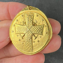 Load image into Gallery viewer, Large French Monnaie De Paris Virgin Mary of the Lilies Madonna 18K Yellow Gold Pendant