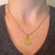 Load image into Gallery viewer, Vintage French Grun Saint Christopher 18K Yellow Gold Charm Pendant Medal