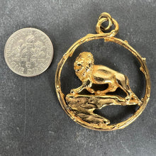 Load image into Gallery viewer, Rosenthal Large Zodiac Leo 18K Yellow Gold Lion Charm Pendant