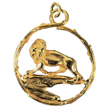 Load image into Gallery viewer, Rosenthal Large Zodiac Leo 18K Yellow Gold Lion Charm Pendant