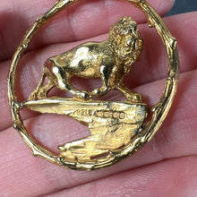 Load image into Gallery viewer, Rosenthal Large Zodiac Leo 18K Yellow Gold Lion Charm Pendant