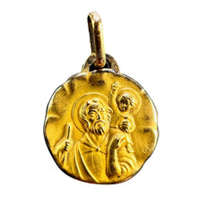 Load image into Gallery viewer, French Perroud Saint Christopher 18K Yellow Gold Medal Pendant