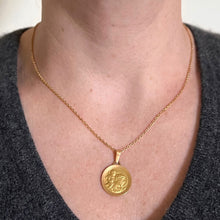 Load image into Gallery viewer, Vintage French St Christopher 18K Yellow Gold Charm Pendant