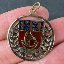 Load image into Gallery viewer, French City of Paris Coat of Arms 18k Gold Plique-A-Jour Enamel Charm Pendant
