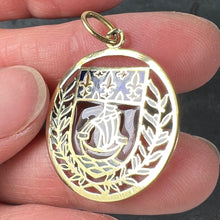 Load image into Gallery viewer, French City of Paris Coat of Arms 18k Gold Plique-A-Jour Enamel Charm Pendant