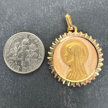 Load image into Gallery viewer, French Perroud Virgin Mary 18K Yellow Rose Gold Medal Pendant