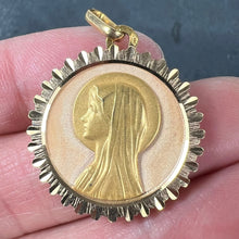 Load image into Gallery viewer, French Perroud Virgin Mary 18K Yellow Rose Gold Medal Pendant