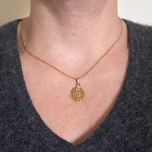 Load image into Gallery viewer, French Virgin Mary 18K Yellow Gold Frame Medal Charm Pendant