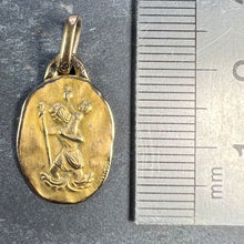 Load image into Gallery viewer, Vintage French Perroud Saint Christopher 18K Yellow Gold Medal Pendant