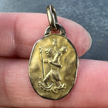 Load image into Gallery viewer, Vintage French Perroud Saint Christopher 18K Yellow Gold Medal Pendant