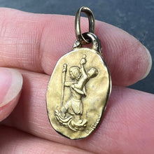 Load image into Gallery viewer, Vintage French Perroud Saint Christopher 18K Yellow Gold Medal Pendant