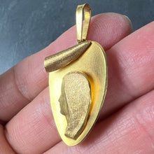 Load image into Gallery viewer, French Virgin Mary Heart Shaped 18K Yellow Gold Medal Pendant