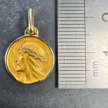 Load image into Gallery viewer, French Augis Mazzoni Jesus Christ Crown of Thorns  18K Yellow Gold Medal Pendant