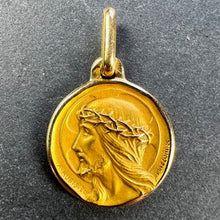 Load image into Gallery viewer, French Augis Mazzoni Jesus Christ Crown of Thorns  18K Yellow Gold Medal Pendant
