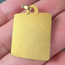 Load image into Gallery viewer, French Perroud Virgin Mary 18K Yellow Gold Rectangular Medal Pendant