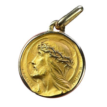 Load image into Gallery viewer, French Augis Mazzoni Jesus Christ Crown of Thorns  18K Yellow Gold Medal Pendant