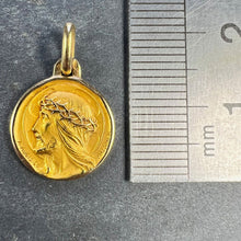 Load image into Gallery viewer, French Augis Mazzoni Jesus Christ Crown of Thorns  18K Yellow Gold Medal Pendant