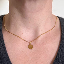 Load image into Gallery viewer, Small French Virgin Mary 18K Yellow Gold Medal Charm Pendant