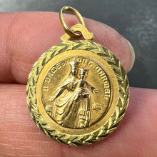 Load image into Gallery viewer, Dropsy Notre Dame de Mont Carmel Sacred Heart 18K Yellow Gold Medal Pendant