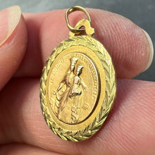 Load image into Gallery viewer, Dropsy Notre Dame de Mont Carmel Sacred Heart 18K Yellow Gold Medal Pendant