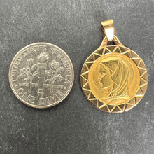 Load image into Gallery viewer, French Virgin Mary 18K Yellow Gold Medal Pendant
