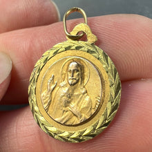 Load image into Gallery viewer, Dropsy Notre Dame de Mont Carmel Sacred Heart 18K Yellow Gold Medal Pendant