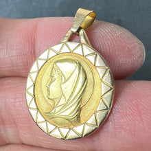 Load image into Gallery viewer, French Virgin Mary 18K Yellow Gold Medal Pendant