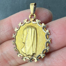 Load image into Gallery viewer, Vintage French Virgin Mary 18K Yellow Gold Medal Pendant