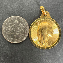 Load image into Gallery viewer, Vintage French Virgin Mary 18K Yellow Gold Sunburst Medal Pendant