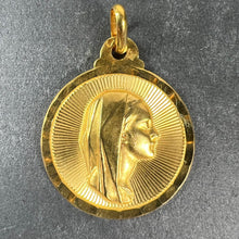 Load image into Gallery viewer, Vintage French Virgin Mary 18K Yellow Gold Sunburst Medal Pendant