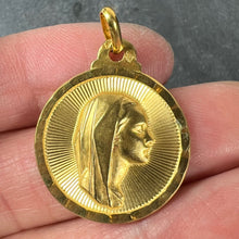 Load image into Gallery viewer, Vintage French Virgin Mary 18K Yellow Gold Sunburst Medal Pendant