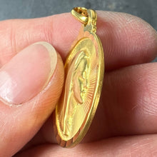Load image into Gallery viewer, Vintage French Virgin Mary 18K Yellow Gold Sunburst Medal Pendant