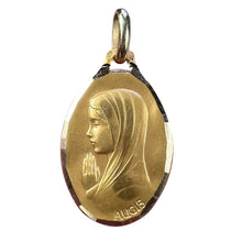 Load image into Gallery viewer, French Augis Virgin Mary 18K Yellow Gold Medal Pendant