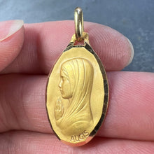 Load image into Gallery viewer, French Augis Virgin Mary 18K Yellow Gold Medal Pendant