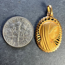 Load image into Gallery viewer, French Virgin Mary 18K Yellow Gold Religious Medal Pendant