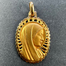 Load image into Gallery viewer, French Virgin Mary 18K Yellow Gold Religious Medal Pendant